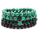 Classic Black Matte Green Malachite Bracelets Suitable Women