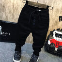 Boy's personality thickening plus velvet jeans children's