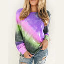 Fashion Tie Dye Rainbow Casual Long Sleeve T-shirt