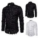Feather tassel lapel shirt men