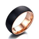 Fashion Mens Black Stainless steel Ring With Rose