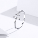 Parallel line ring S925 white gold plated