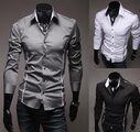 Men Shirt Fashion Cotton Slim Long Sleeve Casual