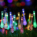 LED Outdoor Water Drops Solar Lamp String Lights