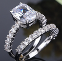 Double Stackable Set Rings 2Pcs For Women Wedding
