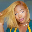 Short blond hair realistic chemical fiber cover