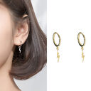 Lightning earrings female sterling silver tide earring temperament