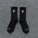 Embroidered cotton socks astronaut all-match sports