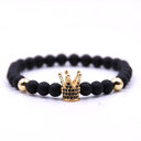 Micro-inlaid crown 6mm matte black plus copper bead