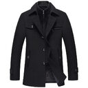 Men Woolen Coats Winter Slim Fit Warm Overcoats