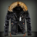 Plus velvet thickening youth denim jacket