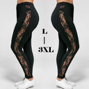 Plus Size Sexy Women Holllow Out Lace Leggings
