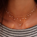 Multi-layer star pendant necklace handmade alloy