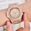 Mens Watches Luxury Brand Fashion Diamond Date Quartz