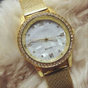 Golden Mesh Belt Men's And Women's Alloy Electronic