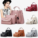 Women 3Pcs Or Set Handbags PU Leather Shoulder