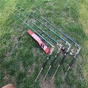 Automatic fishing rod pole spring support package supplies