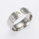 Monogram ring titanium steel