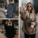 Women's Polerones Fleece Hoodies Long Sleeve Hooded Pullover