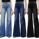 Slim fit flared trousers denim
