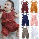 Newborn Toddler Baby Girls Sleeveless Solid Romper Jumpsuit