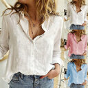 Loose Button Lapel Cardigan Top Long Sleeve Shirt