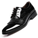 pattern autumn men's pointed business dress shoes leather