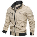 Solid color jacket stand collar men