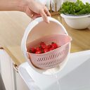 Portable detachable double-layer hollow fruit and vegetable cleaning