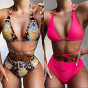 Printed halter bikini