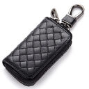 Car key case leather men's woven
