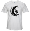 Digging The Moon Print Casual Mens O-neck T