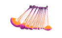10 makeup brushes beauty tools shells gold purple