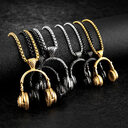 Titanium fashion music headset earplugs pendant necklace