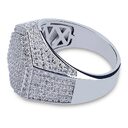 Hip Hop Man Ring Micro Pave CZ Silver