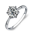 Plated 925 Silver Six-Prong Zirconia Ring High-Diamond Wedding