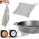 Silver Stainless Steel Cast Iron Cleaner Chainmail Scrubber