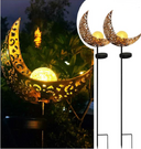 LED Solar Flame Light Metal Garden Effect Lamp
