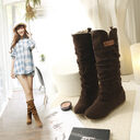 Otoño Invierno suede botas planas con Scrub aumentar