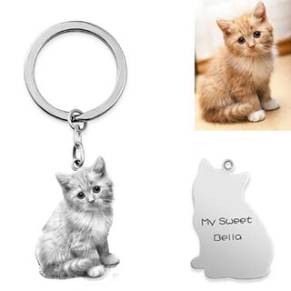 Private Pet Character Photo Necklace Keychain
