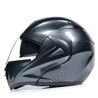 Motorcycle Uncovered Helmet Carbon Fiber Double Mirror Electric