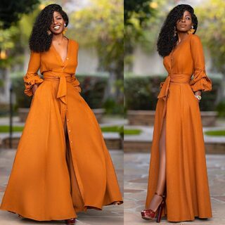 Summer Sexy V Neck Puff Sleeves Button Sashes