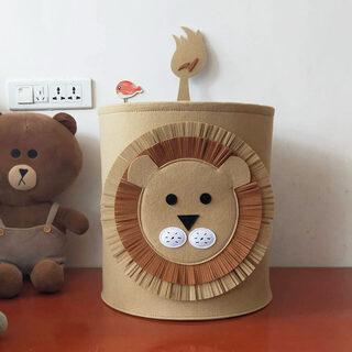 Cartoon Felt Storage Basket Toy Bucket Portable Laundry