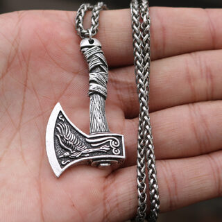 Double Axe Pendant Men's Necklace