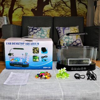 USB Desktop Streaming Mini Aquarium Time Date Week