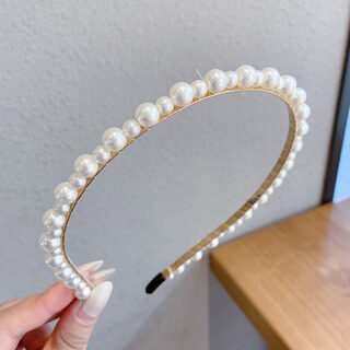 Sen Simple Pearl Thin Headband Hair Accessories