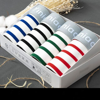 Boxes Of 4 Men's Cotton Striped Printed Boxer