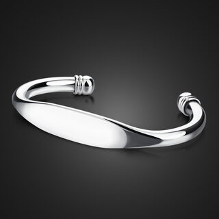 Fashionable Simple Glossy Bracelet 925 Silver Plated Men And Women Couple Bracelets