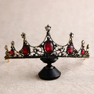 New Baroque Retro Black Crown Bridal Headdress Wedding