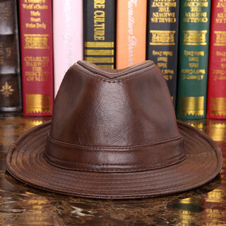 Men's And Women's Cowhide Hats With Big Eaves